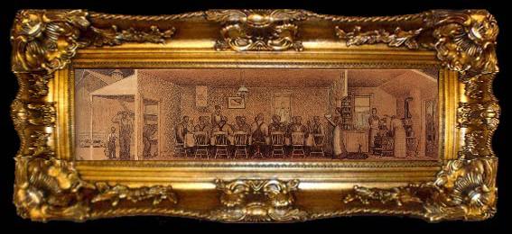 framed  Grant Wood The Thresher-s supper, ta009-2